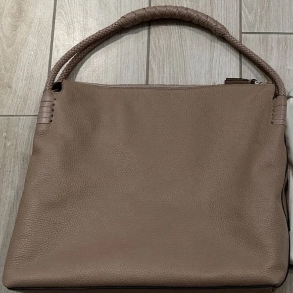 Tory Burch Devon Sand Pebbled Leather Taylor Hobo - Picture 8 of 8